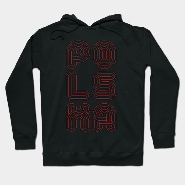 Vintage Style Poland/Polish Lettering Design Hoodie by DankFutura